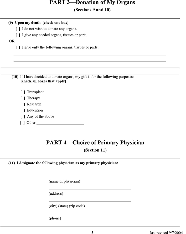 Maine Health Care Power of Attorney Form 2 Page 5