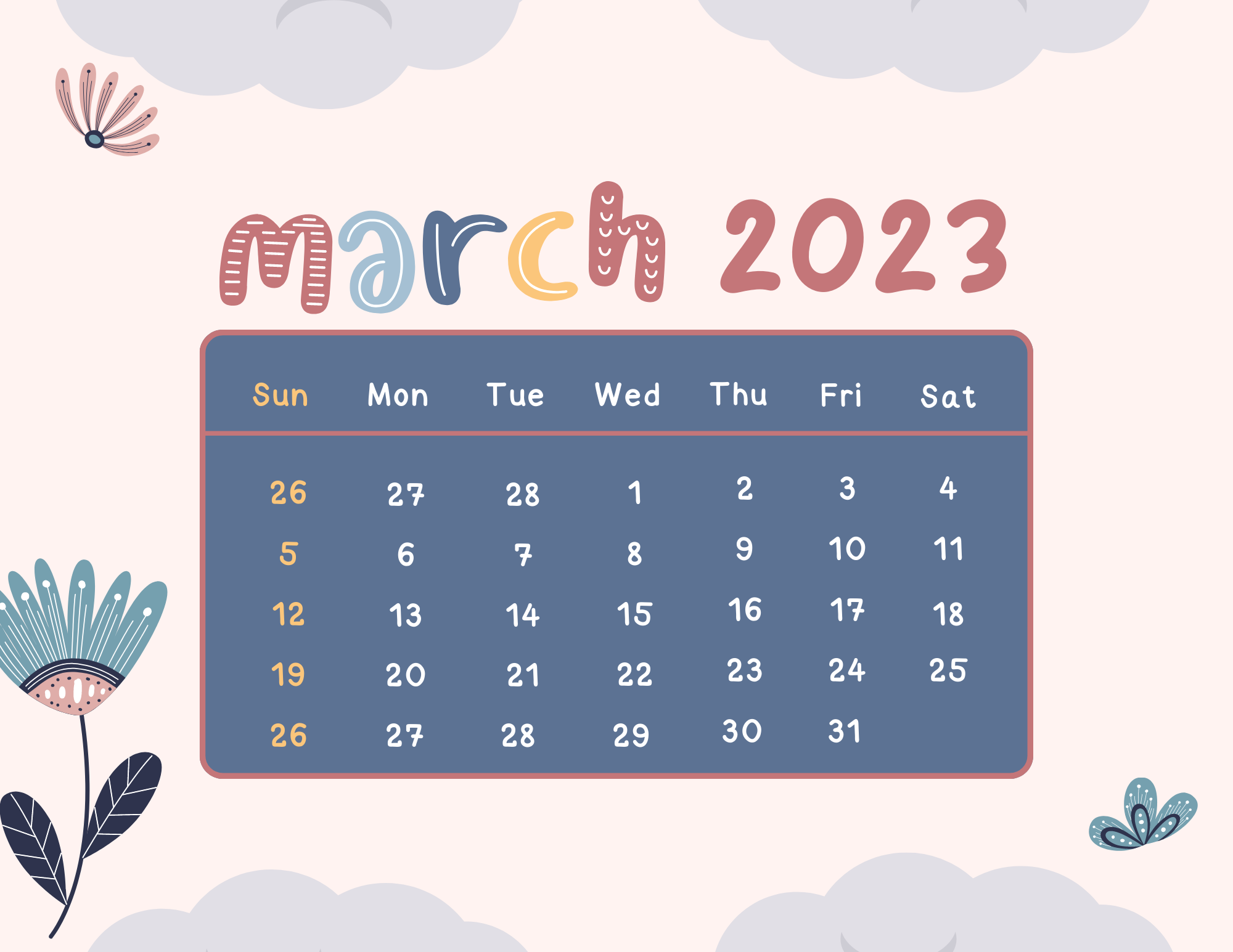March 2023 Calendar 2