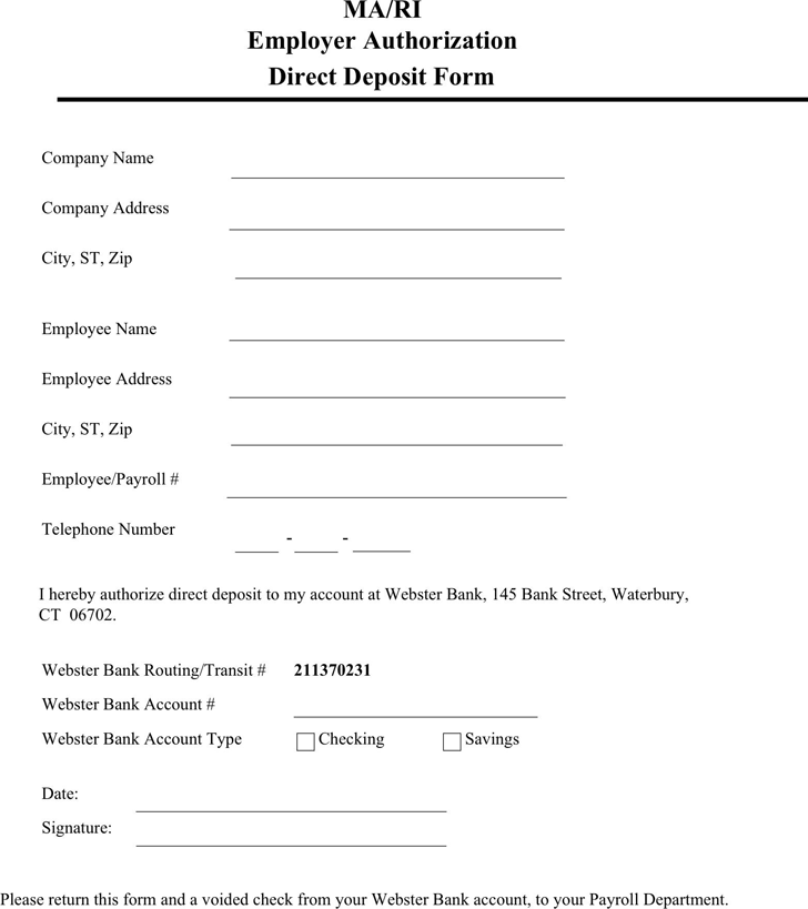 free massachusetts direct deposit form pdf 600kb 1 page s