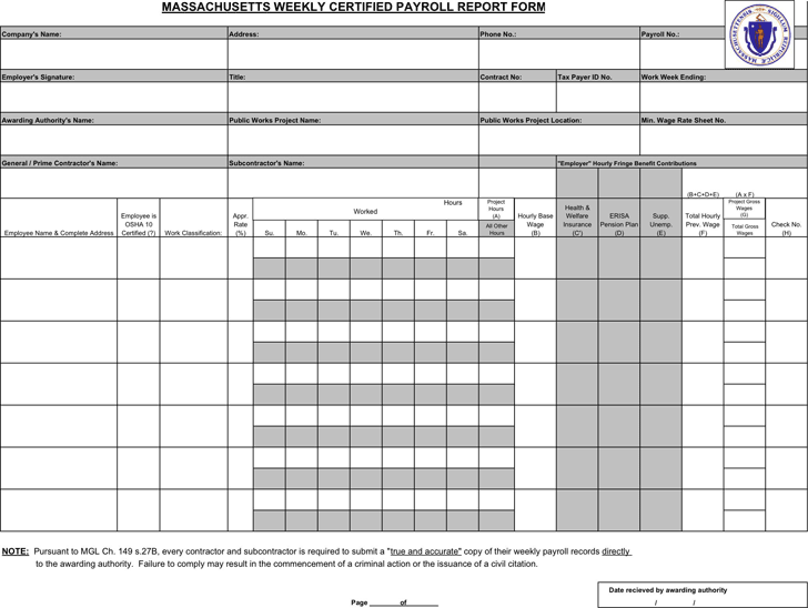 Certified Payroll Template Free Template Download Customize and Print