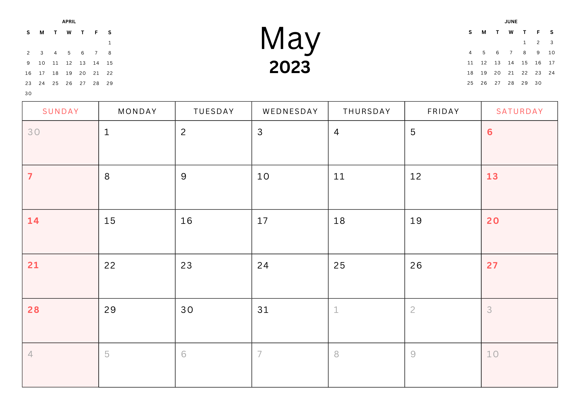 May 2023 Calendar 3