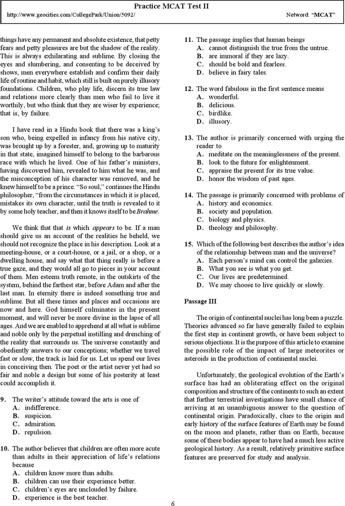 MCAT Sample Questions Template 2 Page 6