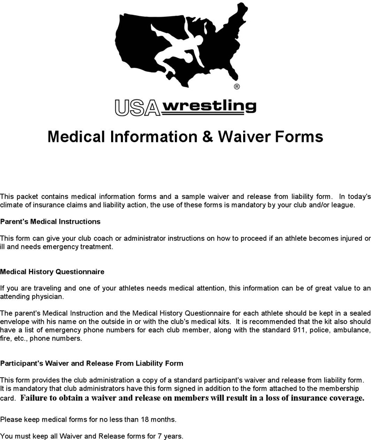 Medical Information & Waiver Forms