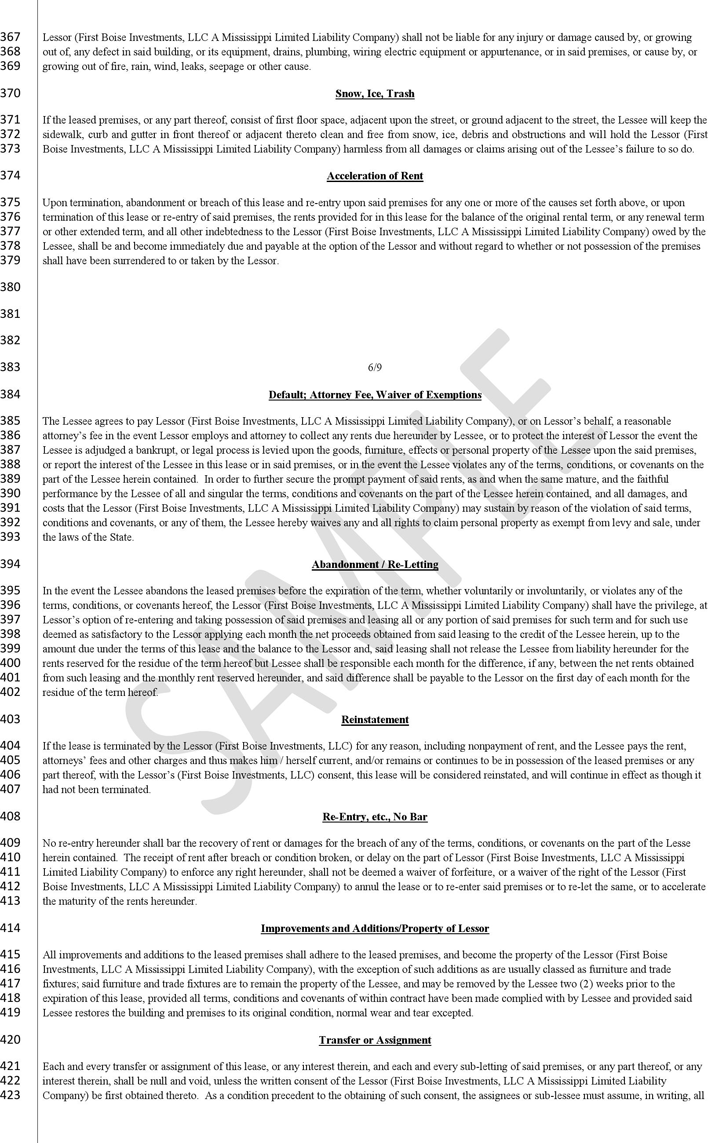 Mississippi Commercial Triple Net Lease Sample Page 7