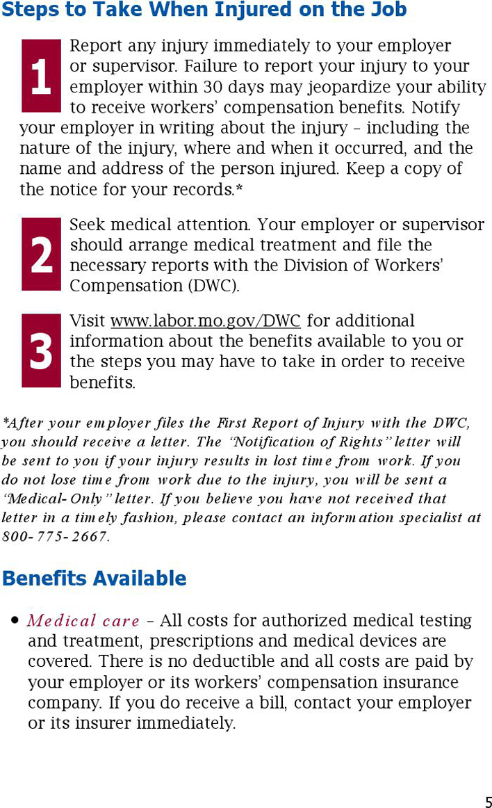 Missouri Facts For Injured Workers Page 5