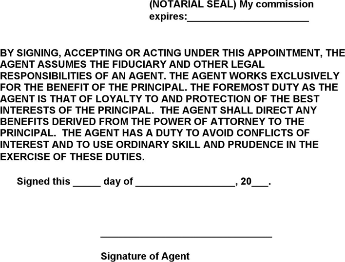 Montana Power of Attorney for Care, Custody or Property of Minor Child Form Page 5
