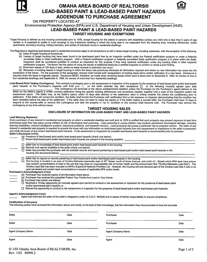 Nebraska Purchase Agreement Form Page 5