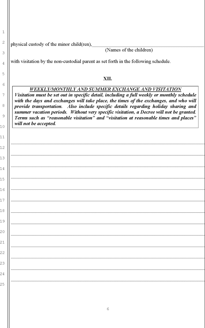 Nevada Answer to Complaint for Divorce and Counterclaim With Children Form Page 6