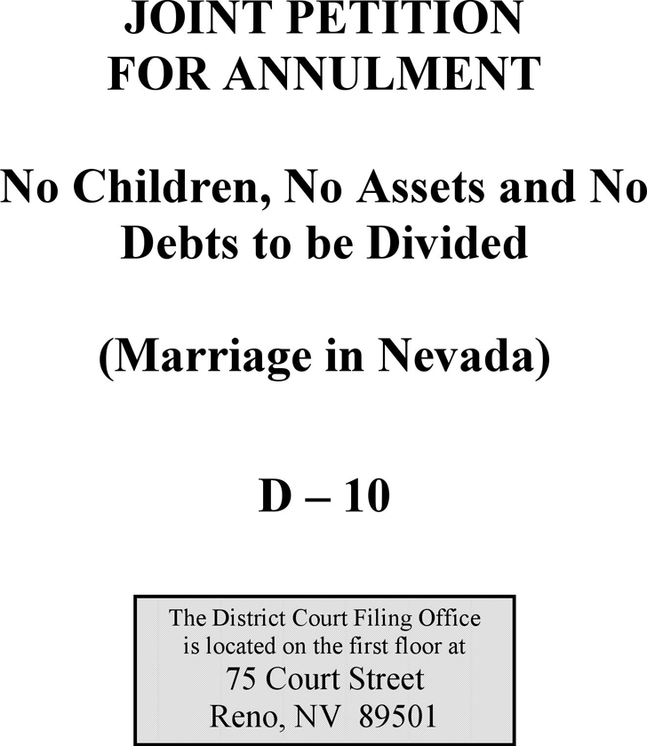 Nevada Joint Petition for Annulment Form