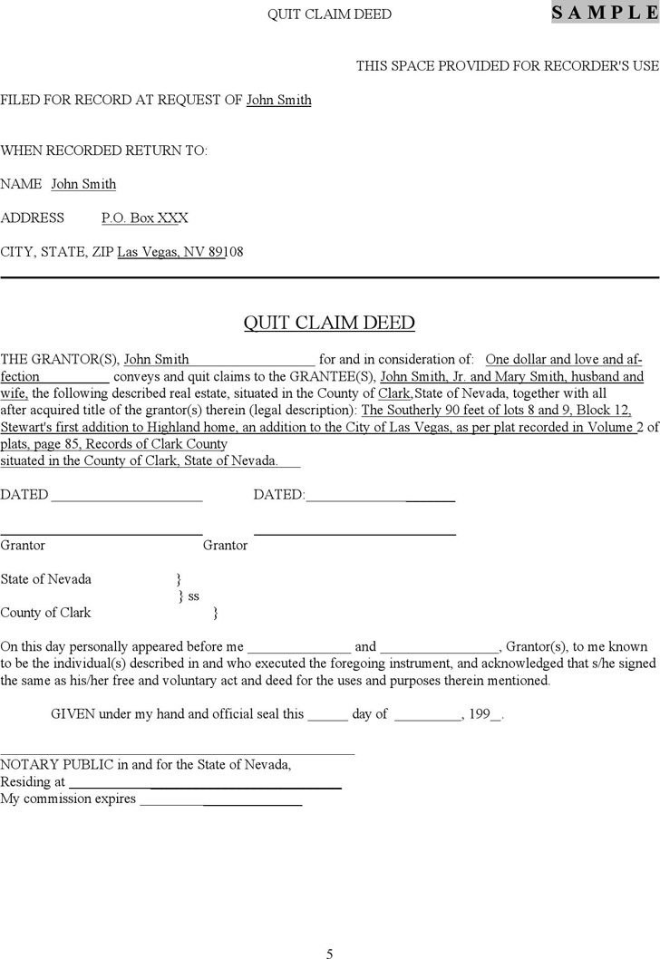 Quitclaim Deed Form PDF