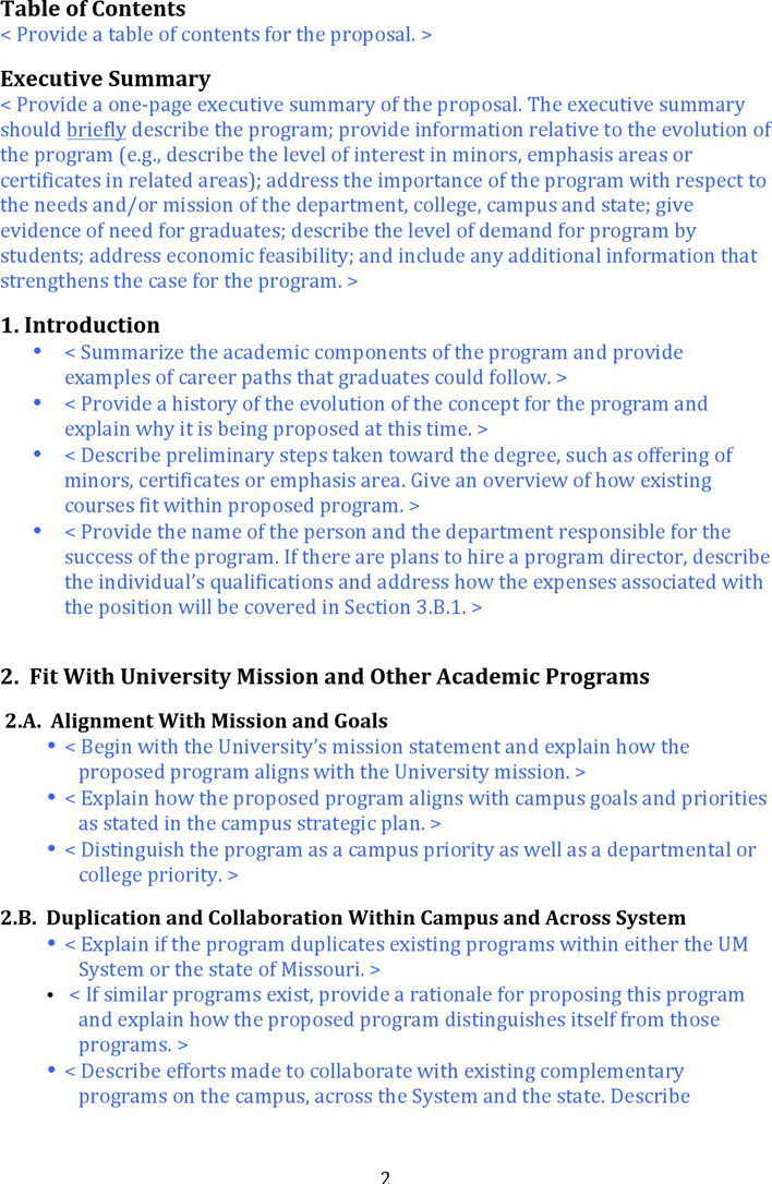 New Degree Program Proposal Template Page 5