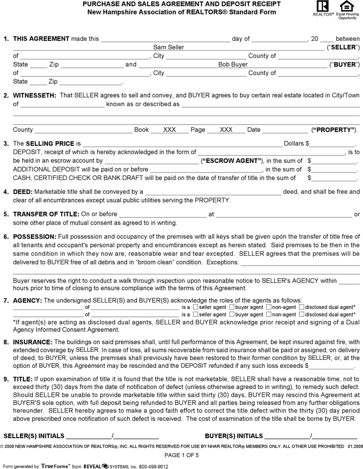 nh bill of sale template