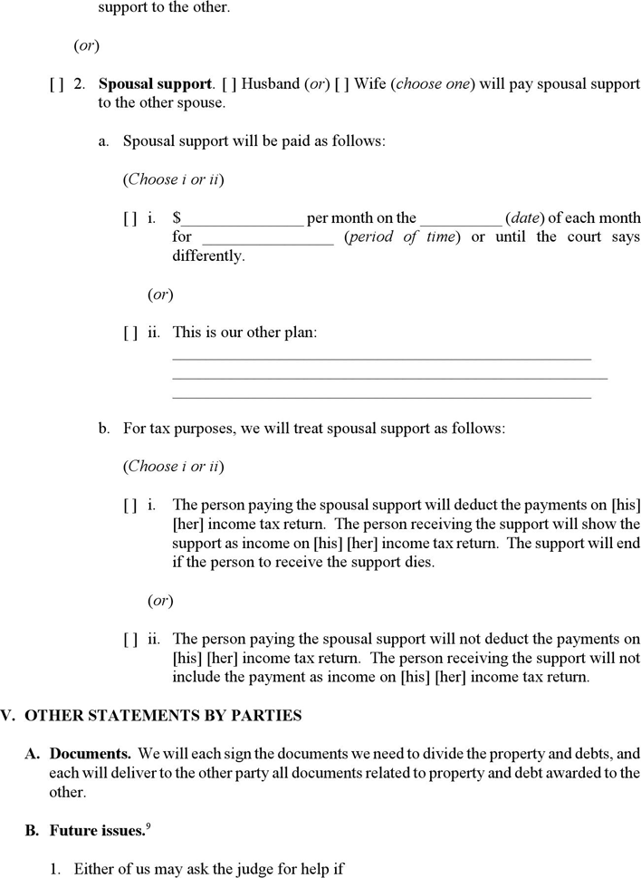 New Mexico Marital Settlement Agreement Form Page 7