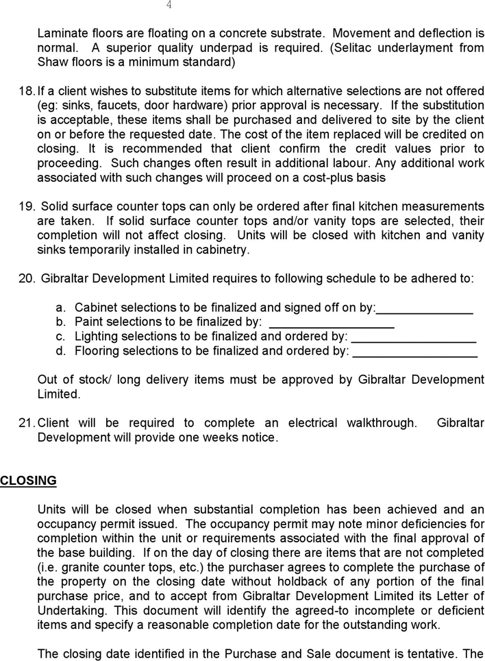 Newfoundland and Labrador Agreement of Purchase and Sales Form 1 Page 4