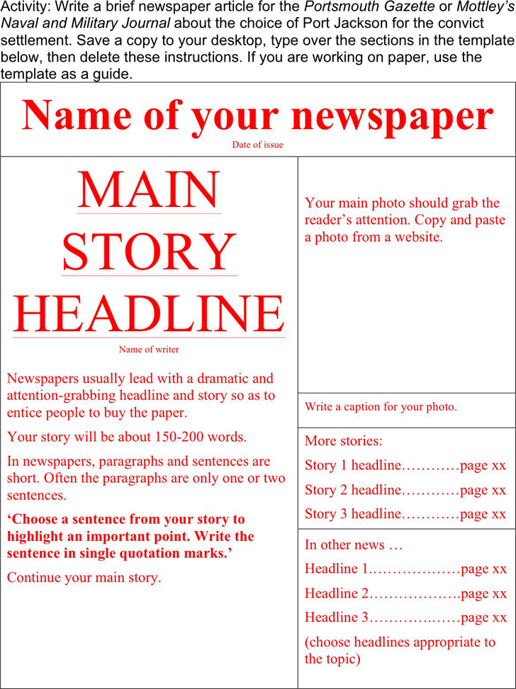 free newspaper template download