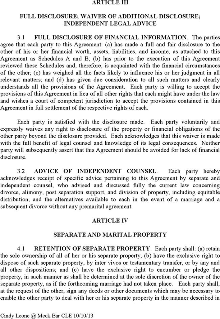 North Carolina Agreement Sample Page 5