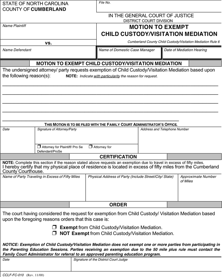 Child Custody Agreement Template Nc HQ Template Documents