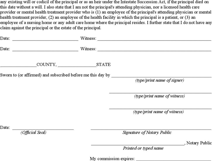 North Carolina Health Care Power of Attorney Form Page 6