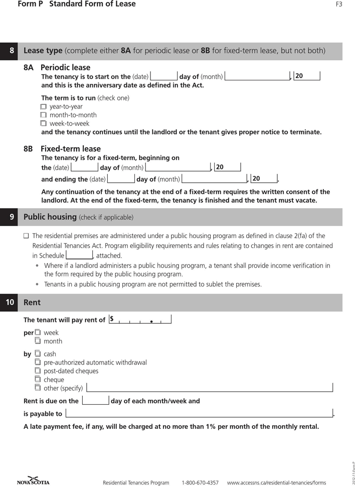Nova Scotia Standard Form of Lease Page 7
