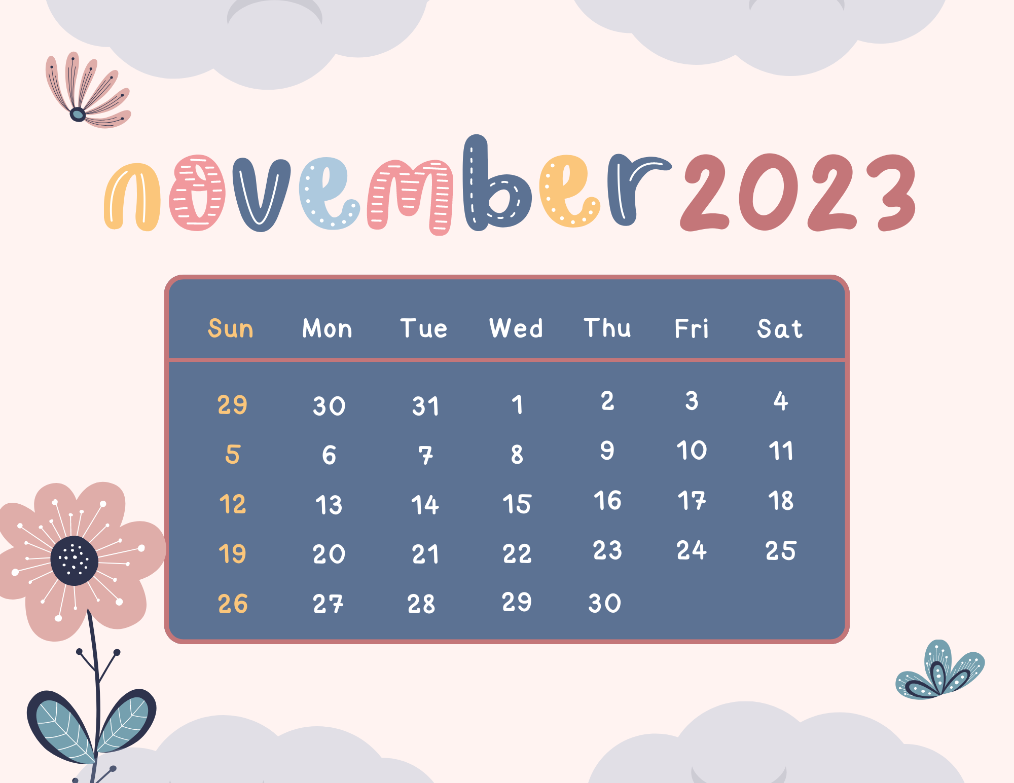 November 2023 Calendar 2