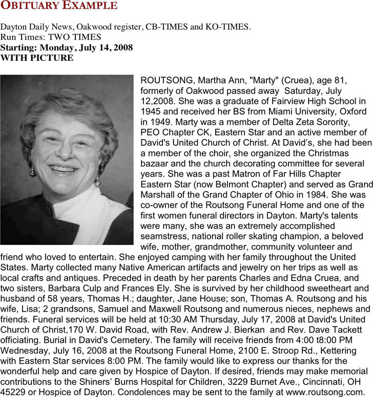 mary sample obituary