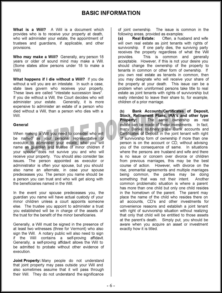 Oklahoma Last Will and Testament Form for Married Person with Minor Children Page 6