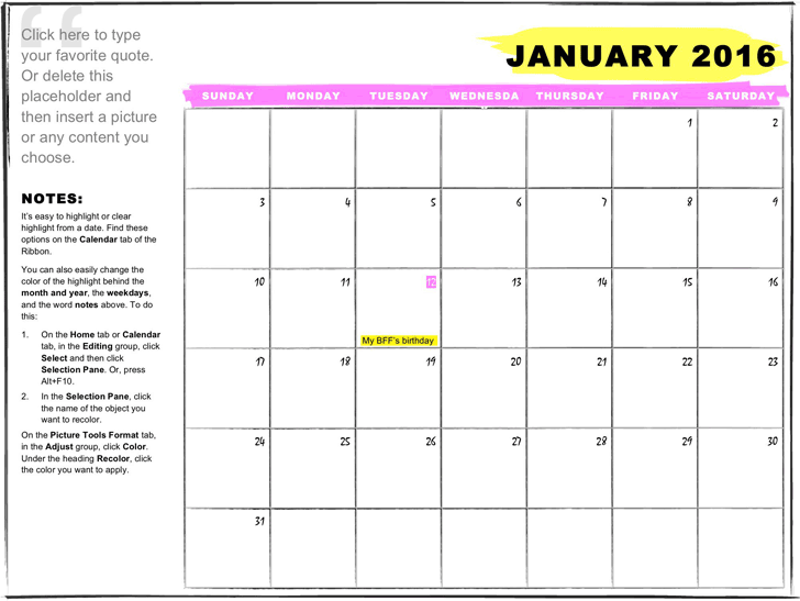Free OneMonth Student Calendar Any Year dotm 222KB 1 Page(s)