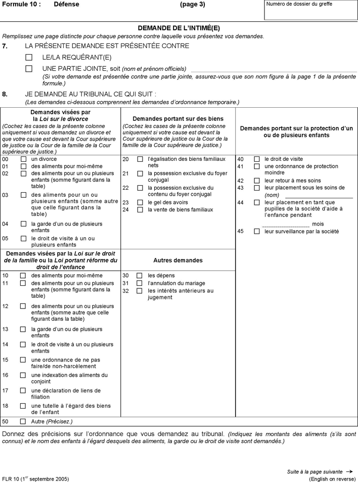 Ontario Answer Form Page 6