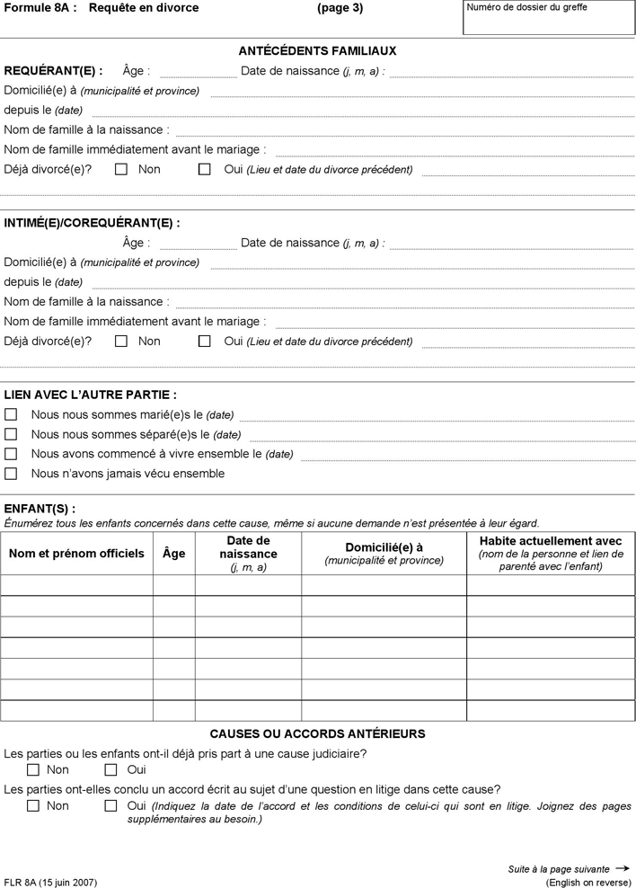 Ontario Application (Divorce) Form Page 6