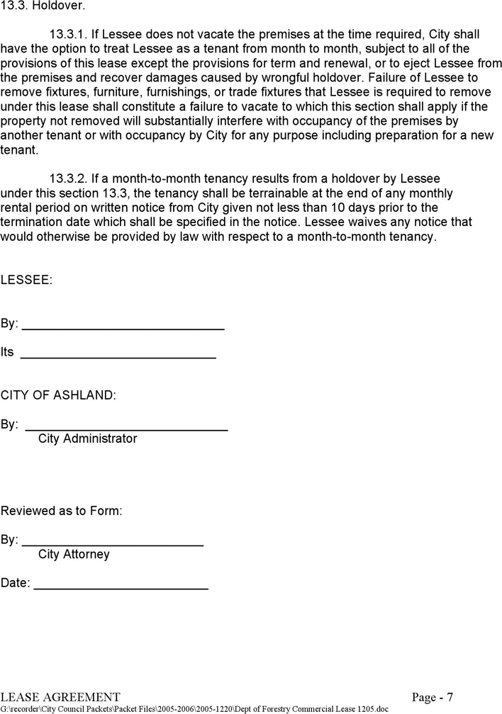 Oregon Commercial Lease Agreement Sample Page 7