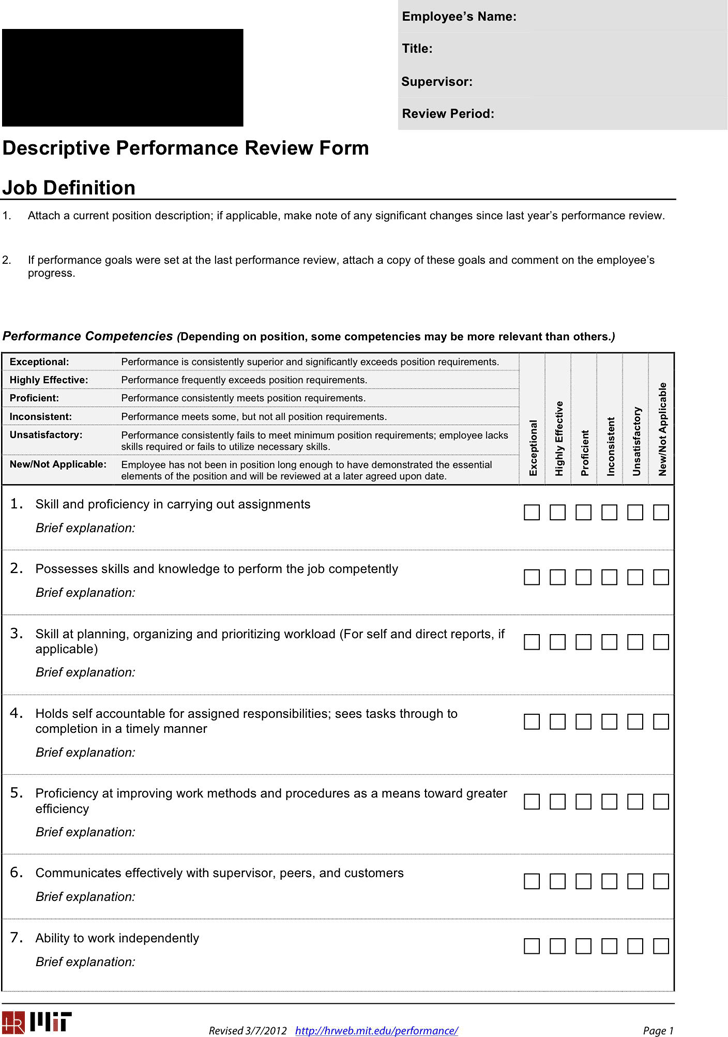 Performance Evaluation Template - Free Template Download,Customize and