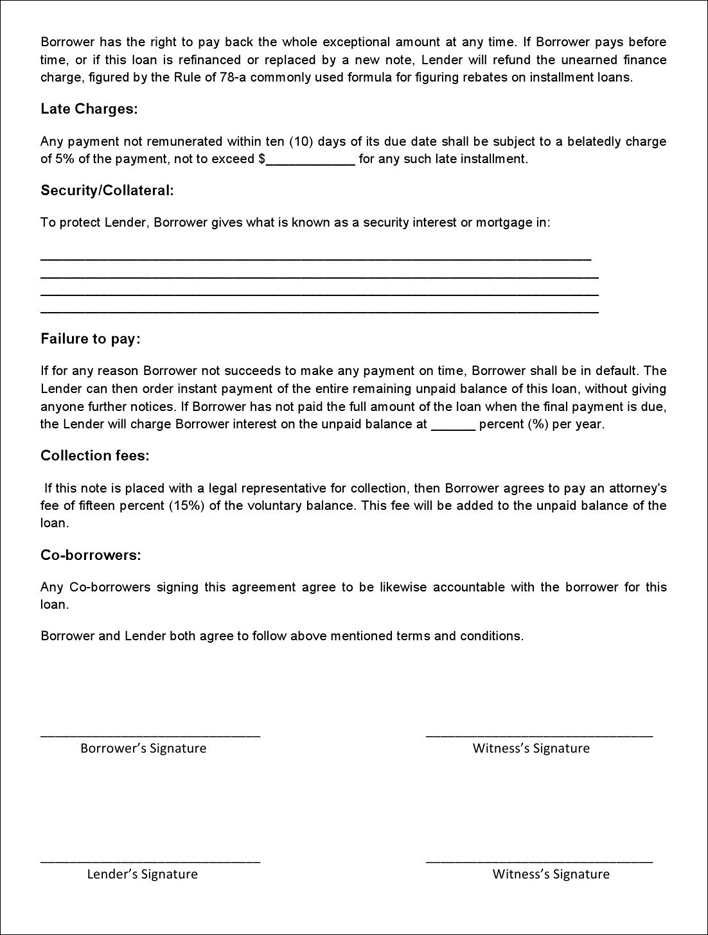 Personal Loan Agreement Form 2 Page 2