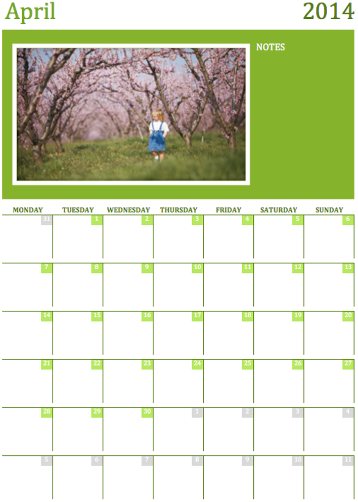 Photo Calendar Template 1 Page 4