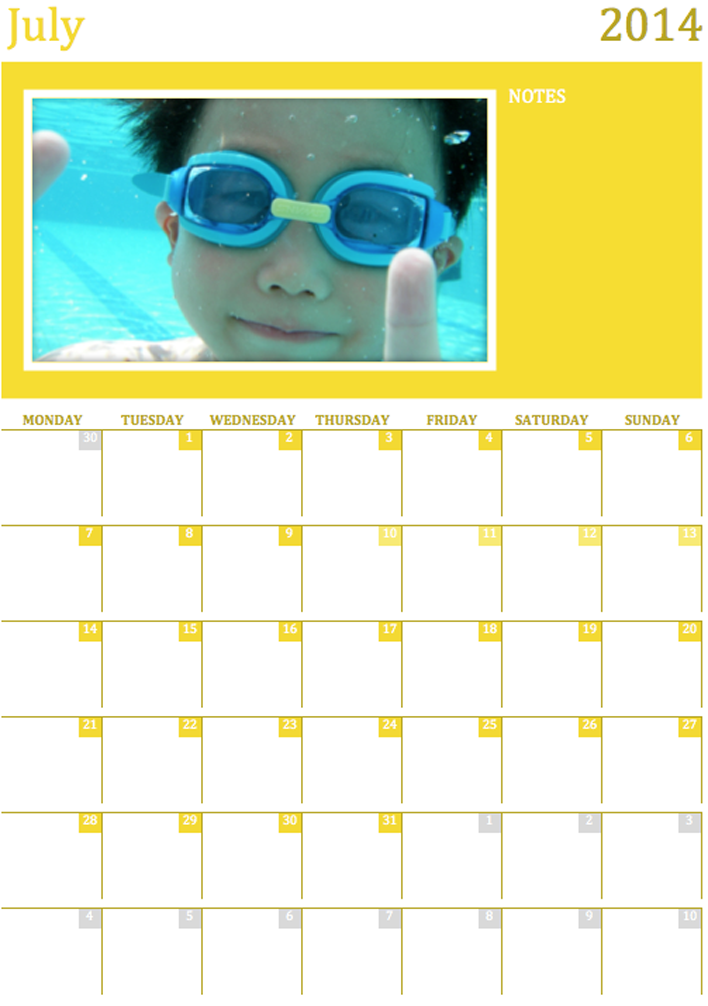 Photo Calendar Template 1 Page 7