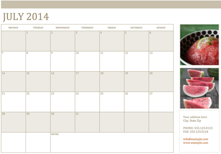 Photo Calendar Template 3 Page 7