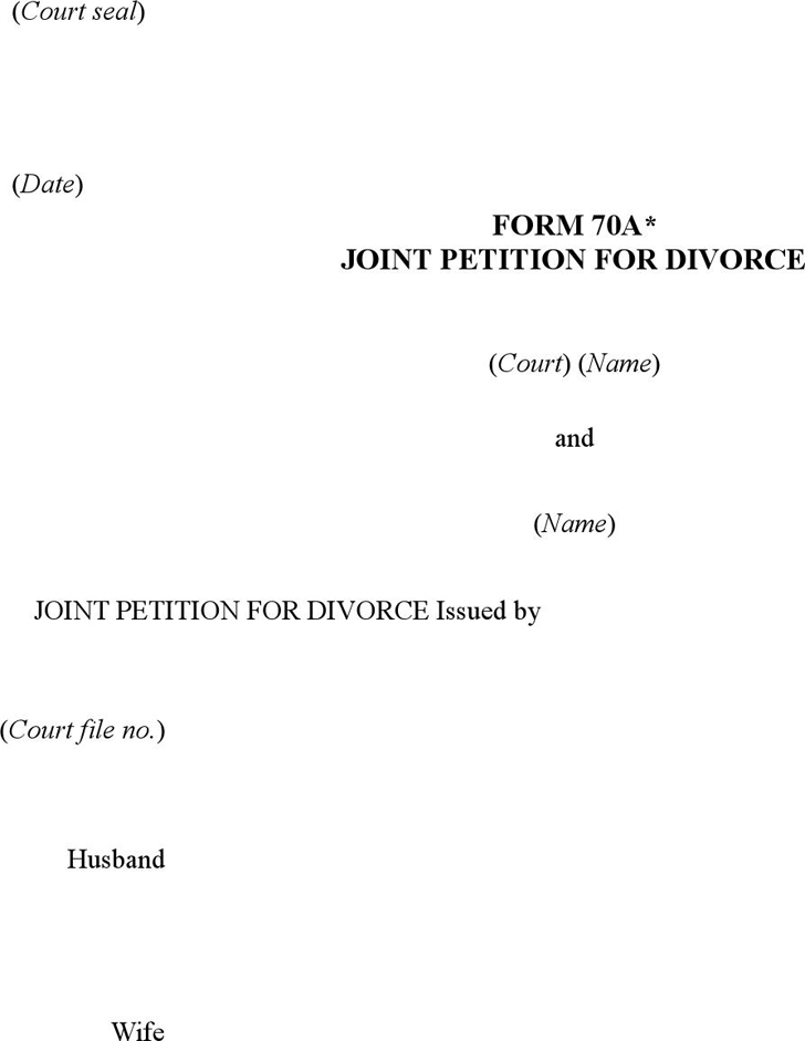 Prince Edward Island Joint Petition for Divorce Form
