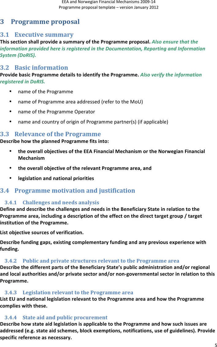 Programme Proposal Template Page 5