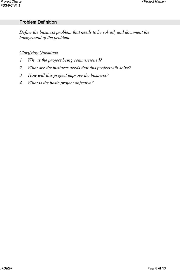 Project Charter Template 1 Page 6