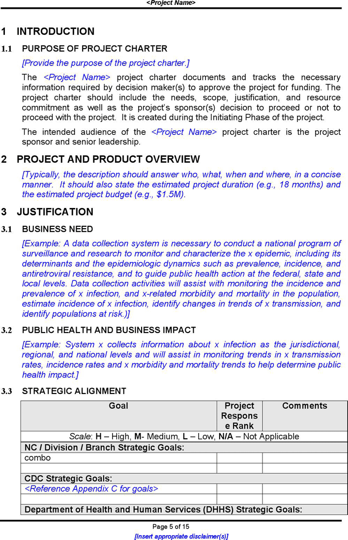 Project Charter Template 2 Page 5