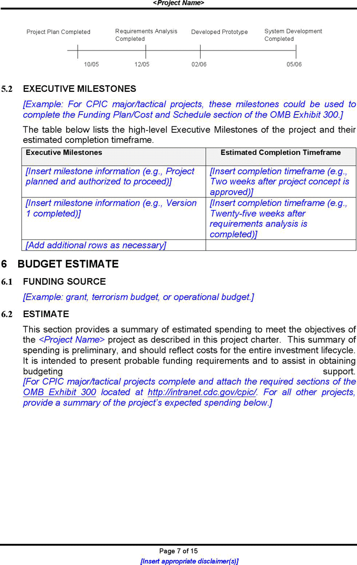 Project Charter Template 2 Page 7
