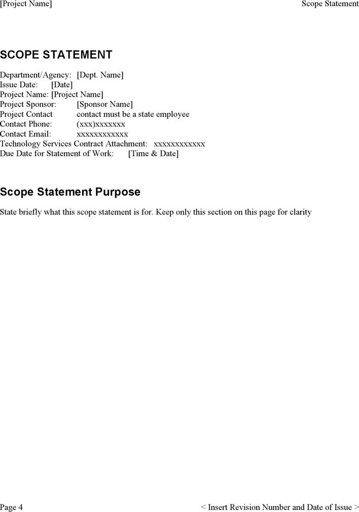 Project Scope Template 2 Page 4