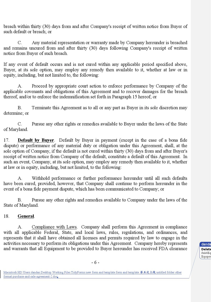 Purchase and Sale Agreement 2 Page 6