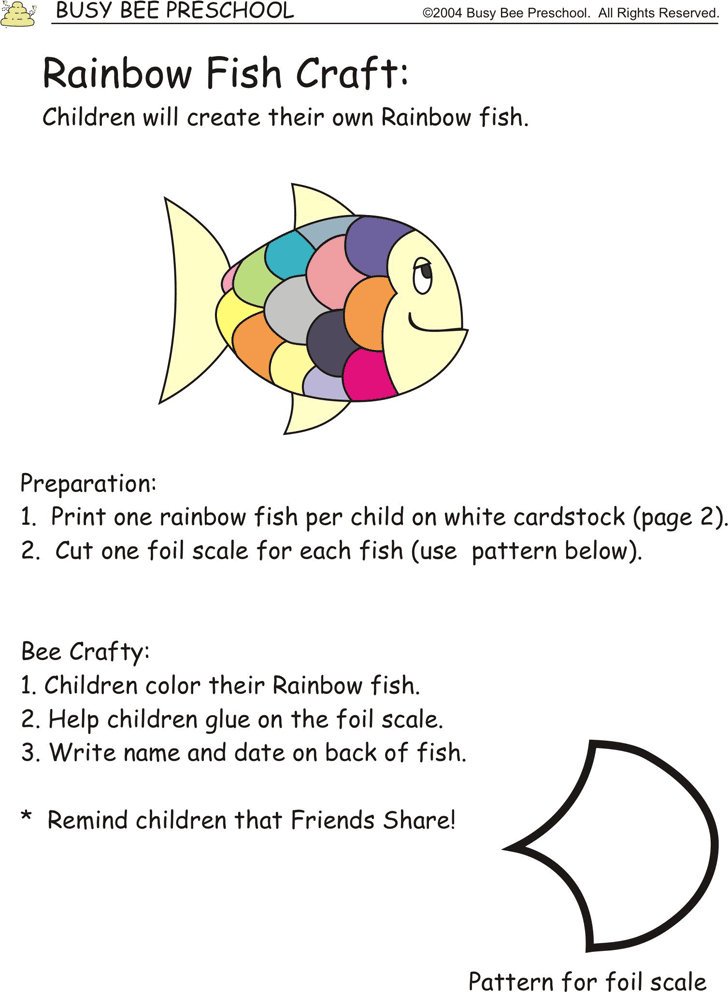 Free Rainbow Fish Template Pdf 39kb 2 Page S