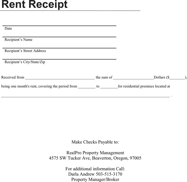 free rent receipt template pdf 196kb 1 page s