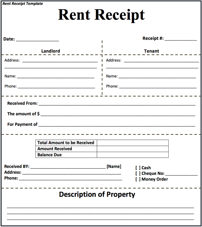 free rental receipt template docx 14kb 1 page s