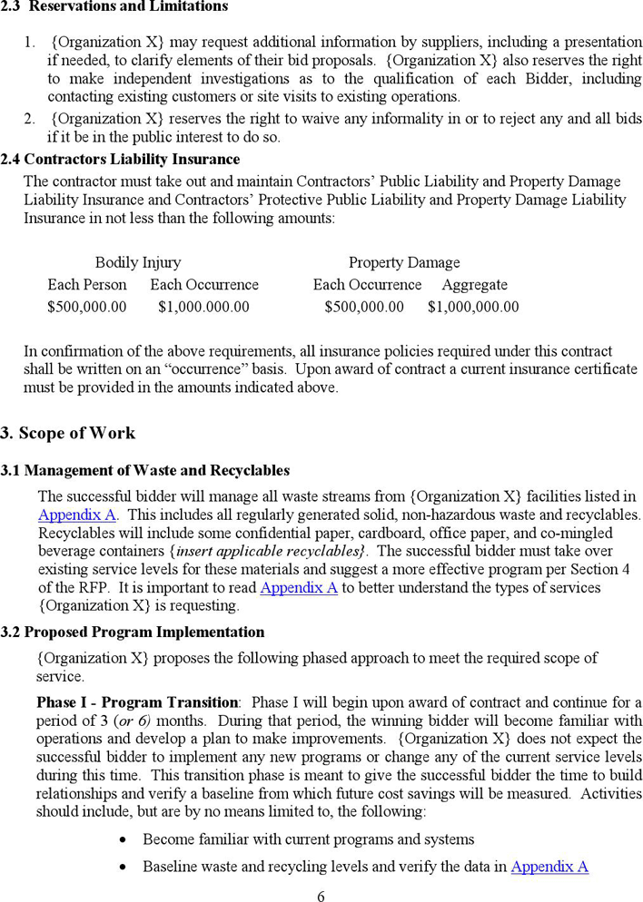 Request For Proposal Template 3 Page 6
