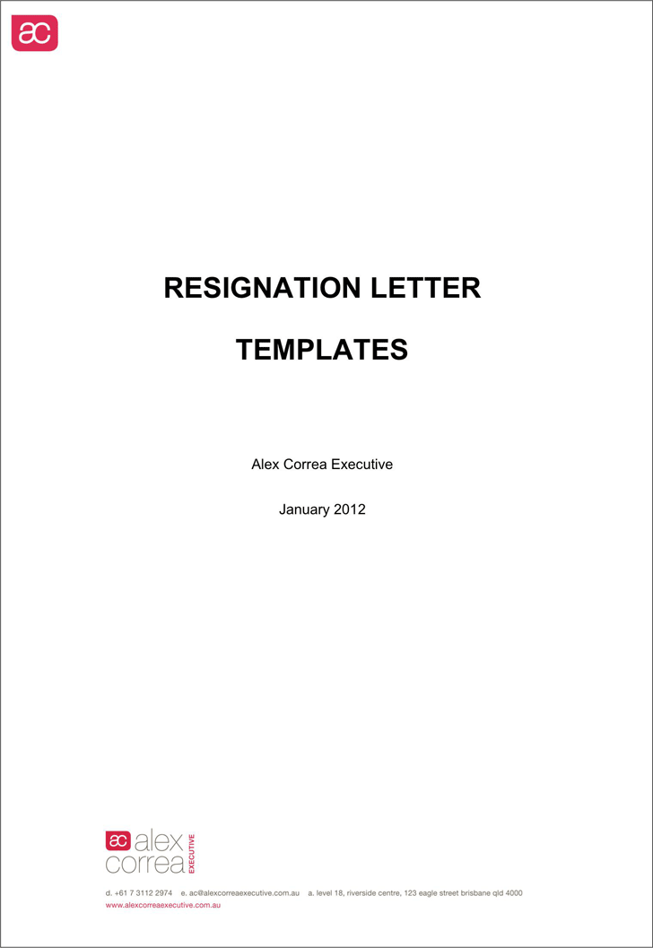 Resignation Letter Template 2