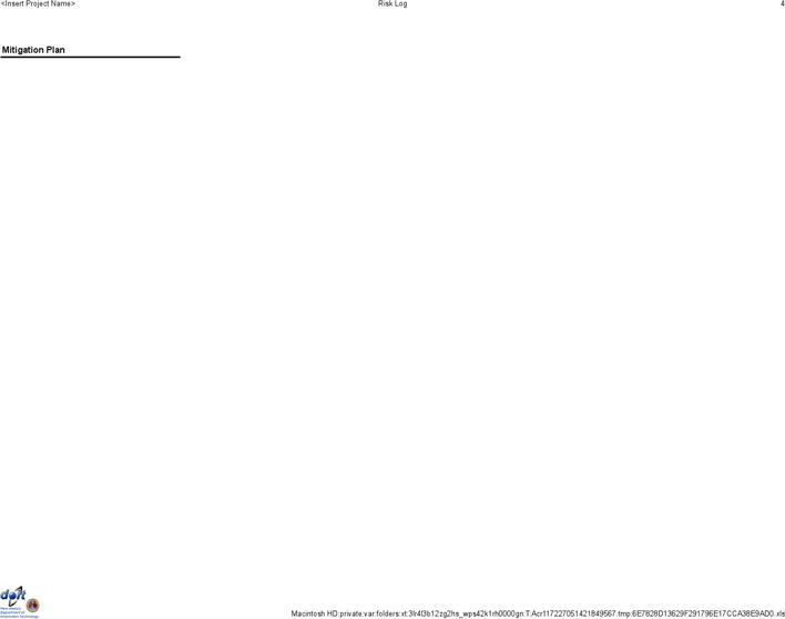 Risk & Issue Log Template Page 4
