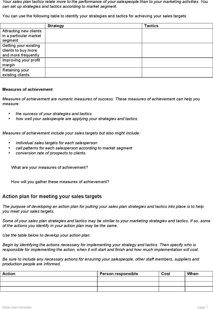 Sales Plan Template 3 Page 7