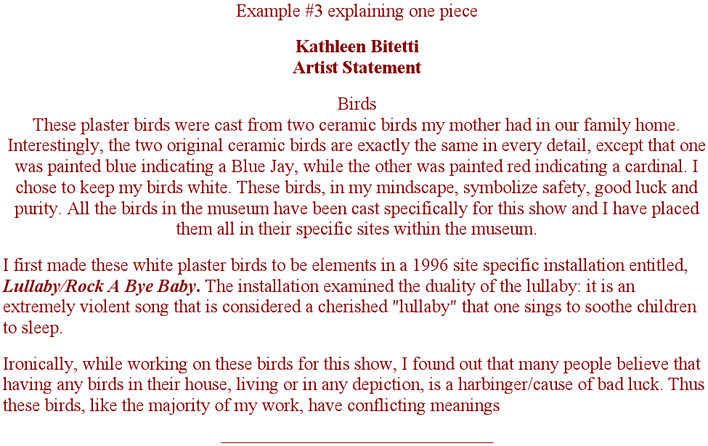 Sample Artist Statement Page 4